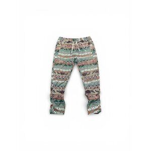 AKOO Mens 3XL Blue Pink Native American Indian Pockets Chino Drawstring Pants